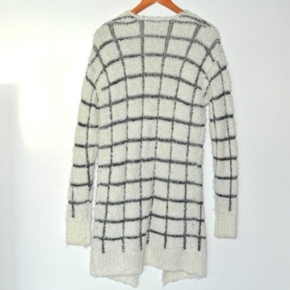 BP Long Open Front Cardigan Checked S - Picture 6 of 9